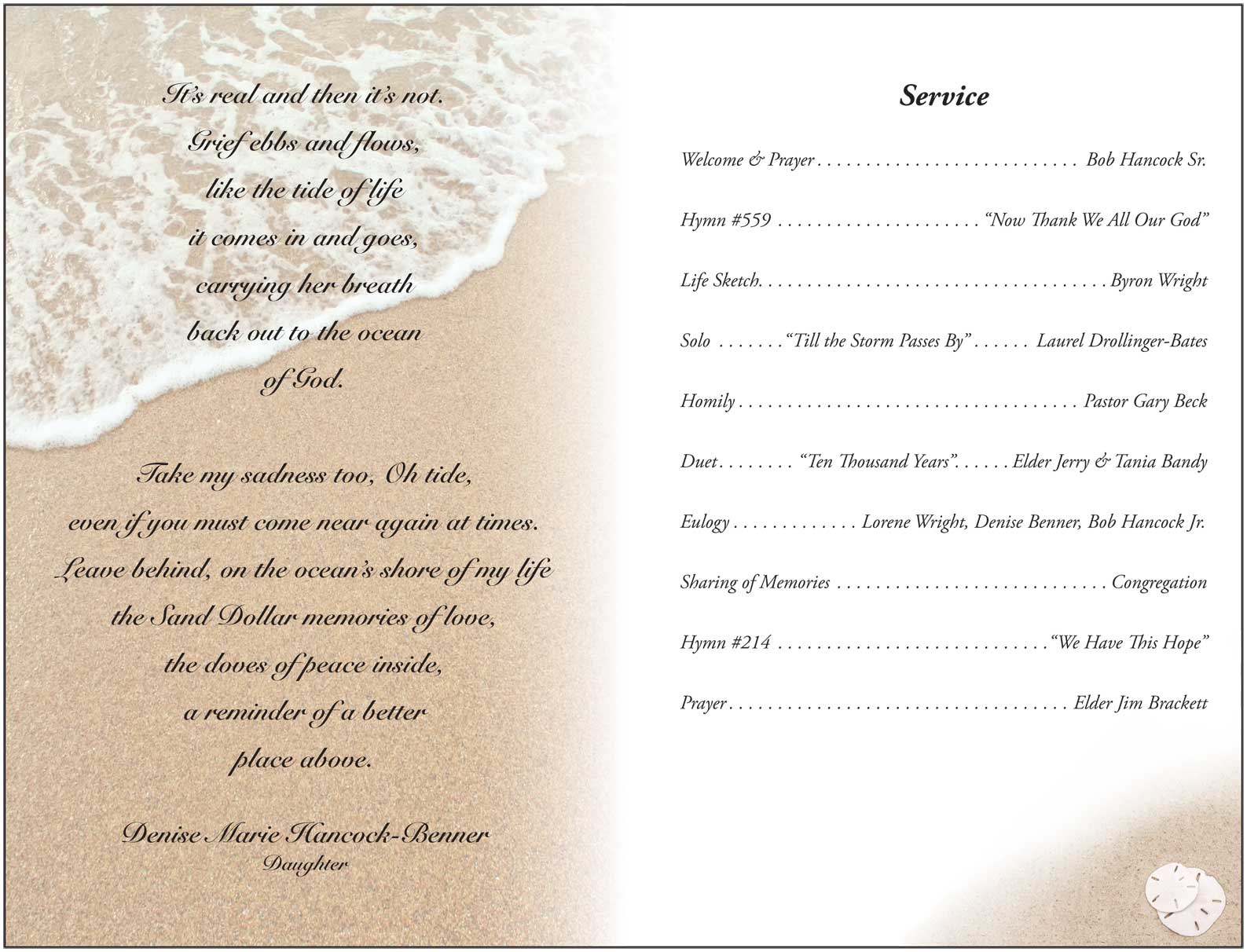 Funeral Programs Template Free Sample